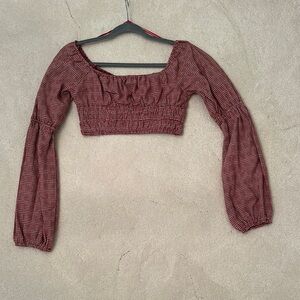 Women's Red Checkered Top